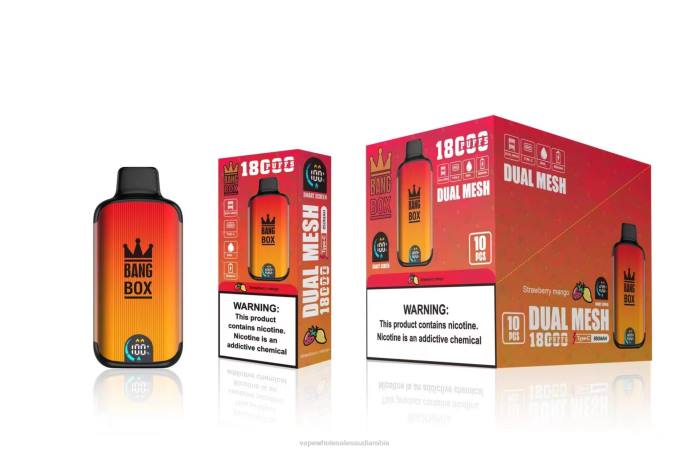 السجائر الإلكترونية الخطوط السعوديةة - Bang Box 18000 نفث مانجو الفراولة H2V699