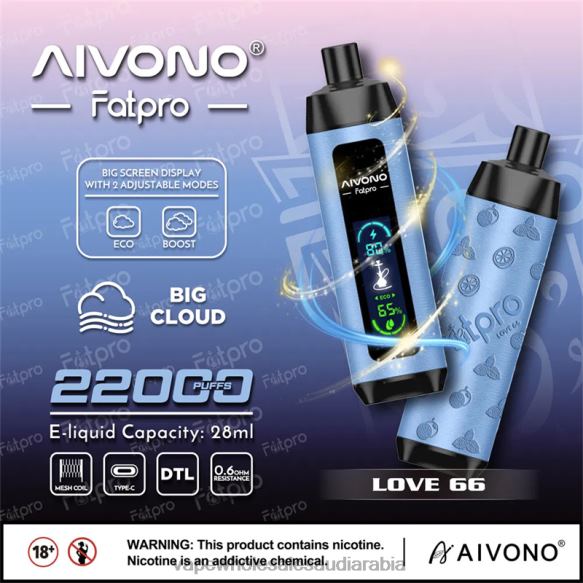 السجائر الإلكترونية الخطوط السعوديةة - Aivono Fatpro 22000 الحب 66 428Z26