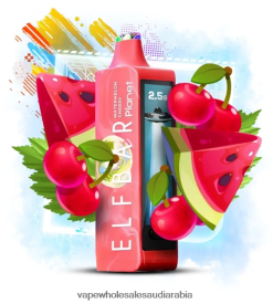 السجائر الإلكترونية الخطوط السعوديةة - الكرز البطيخ Elf Bar Planet 25000 00XV4221
