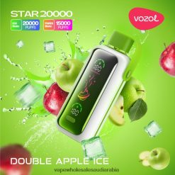 السجائر الإلكترونية الخطوط السعوديةة - ثلج تفاح مزدوج VOZOL STAR 20000 2N4JZ07