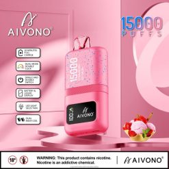السجائر الإلكترونية الخطوط السعوديةة - Aivono AIM magic 15000 آيس كريم الفراولة 428Z266