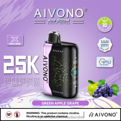 السيجارة الإلكترونية الأصلية - Aivono AIM BOOM 25000 عنب التفاح الاخضر 428Z2346