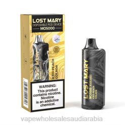 السيجارة الإلكترونية للبيع | 66TX345 كولادا الخوخ المثلج LOST MARY MO5000 الذهب الأسود 10 مل