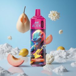 JNR Alien 10000 Puffs بخاخة نيكوتين 0%-2%-5% بنكهة الخوخ والتوت الأزرق مع شاحن Type-C وإضاءة LED