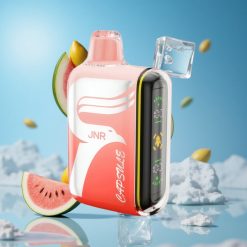 JNR Capsule 15000 Puffs سيجارة إلكترونية بطعم البطيخ البرازيلي والثلج بشاشة ذكية وشحن سريع نوع-C