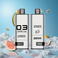 Lavie Cube 20000 Puffs سيجارة إلكترونية فراولة بطيخ بسعة 28ML ونوع شحن Type C