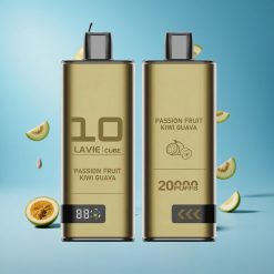 Lavie Cube 20000 Puffs سيجارة إلكترونية ماركة لافي كيوب بنكهة فاكهة العاطفة والكيوي والجوافة مع بطارية 600 مللي أمبير
