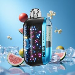 NEXA Ultra 50K سيجارة إلكترونية قابلة للتصريف 20مل سعة زرقاء توت جليدي شاشة منحنية ثلاثية الأبعاد