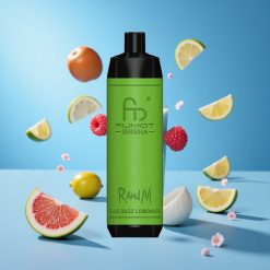 RandM Fumot Shisha 10000 Puffs سيجارة إلكترونية قابلة للتصرف عصير الليمون والتوت الأزرق مع مؤشر LED و 850 ملي أمبير