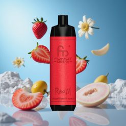 RandM Fumot Shisha 10000 Puffs عصير فراولة بانش مع مؤشر LED وبطارية 850 مللي أمبير