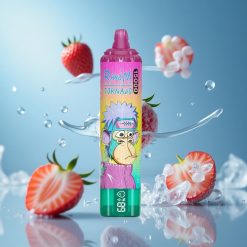 RandM Fumot Tornado 15000 Puffs فيب قابل لإعادة الشحن بشاشة LCD بنكهة الفراولة المثلجة
