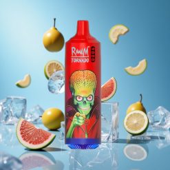 RandM Fumot Tornado 9000 نفخة سيجارة إلكترونية بقوة 850 مللي أمبير وبسعة 18 ملليلتر بنكهة Lush Ice العربية