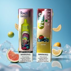 RandM Fumot Tornado 9000 نفخة سيجارة إلكترونية عصا مثلج بشاشة RGB أنيقة وسعة بطارية 850 مللي أمبير قابلة لإعادة الشحن