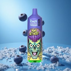 RandM Fumot Tornado 9000 Puffs شاشة RGB أنيقة 18 مل سعة سائل آيس التوت الأزرق