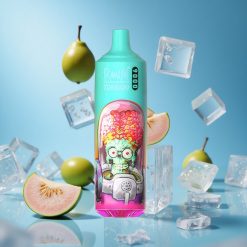 RandM Fumot Tornado 9000 Puffs شاشة RGB أنيقة سعة بطارية 850 مللي أمبير قابلة لإعادة الشحن جوافة مثلجة