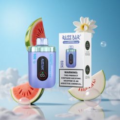 Razz Bar 50K بخاخة نكهات الفراولة-البطيخ-علكة الفقاعات مع بطارية 650 مللي أمبير وشاحن Type-C