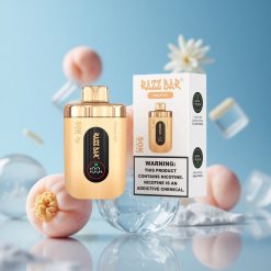 Razz Bar 50K Puffs سيجارة إلكترونية للاستخدام مرة واحدة خوخ مثلج وشبكة 1.0 أوم
