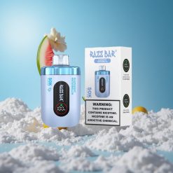 Razz Bar 50K Puffs سيجارة إلكترونية للاستخدام مرة واحدة توت العليق بطيخ مع 50000 نفخة وشاحن Type-C